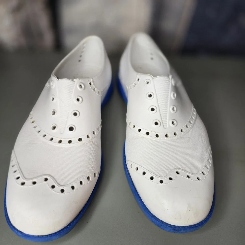 Biion Oxford EVA Rubber Golf Shoes Mens 3 M Women 5 White Flexible Lightweight